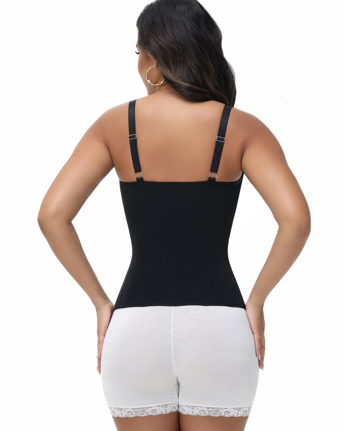 Shapshe® Deep V Lace Corset Top Trimmed Waist Trainer with Front Zipper