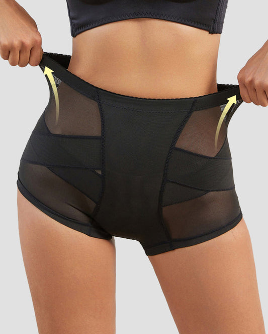 Mesh Tummy Control Butt Lift Smoothing Shaping Shorts With Sponge Pad