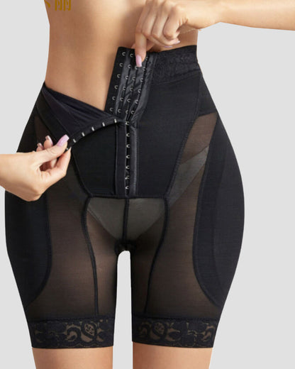 4 Row Button High Waist Hip Lift Shaping Shots With Removable Pads