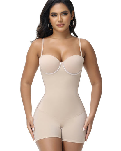 Shapshe® Back Lace Up Sleeveless Tummy Control Shapewear Bodysuit  With Built In Bra (Pre-Sale)