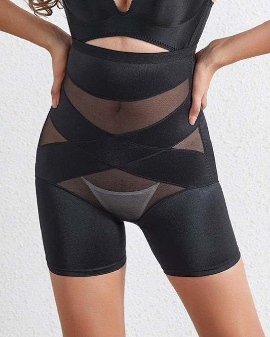 High Waist Crossed Girdle Tummy Control Breathable Shapewear Shorts