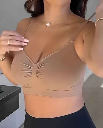 Women's Seamless Breast Support Shaping Bra with Adjustable Strap