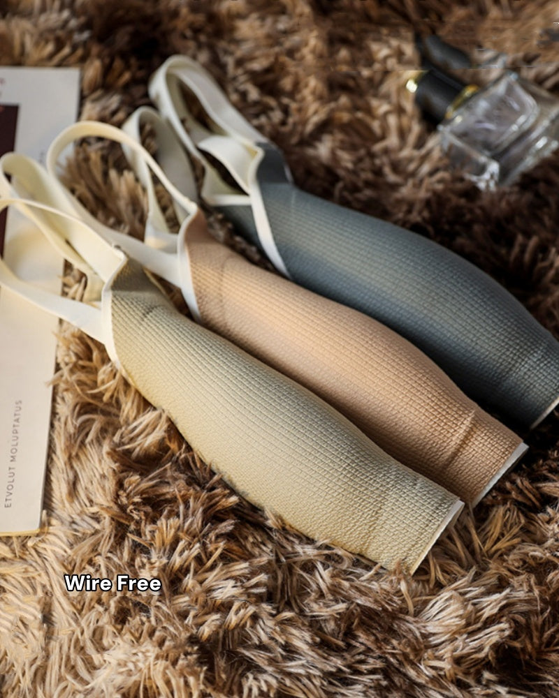 Fixed Cup Soft Support Gathered Anti Sagging Wire Free Bra