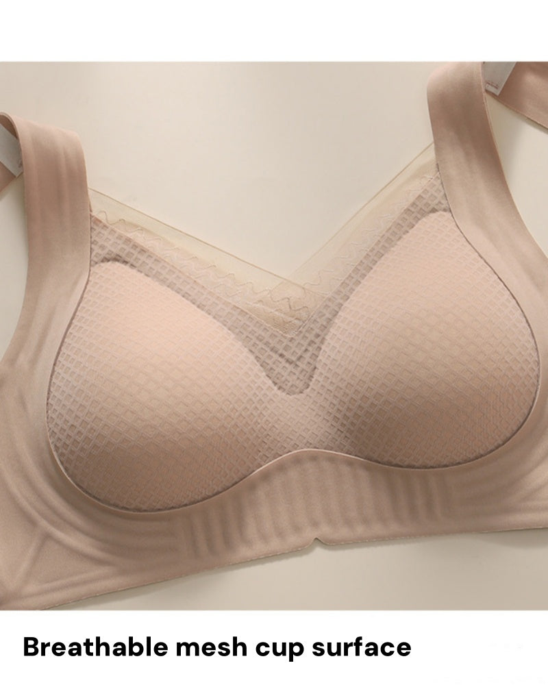 Breathable Seamless Mesh Push Up Anti Sagging Bra