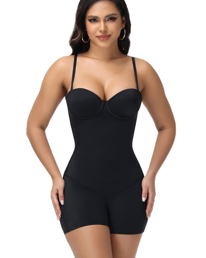 Shapshe® Back Lace Up Sleeveless Tummy Control Shapewear Bodysuit  With Built In Bra (Pre-Sale)