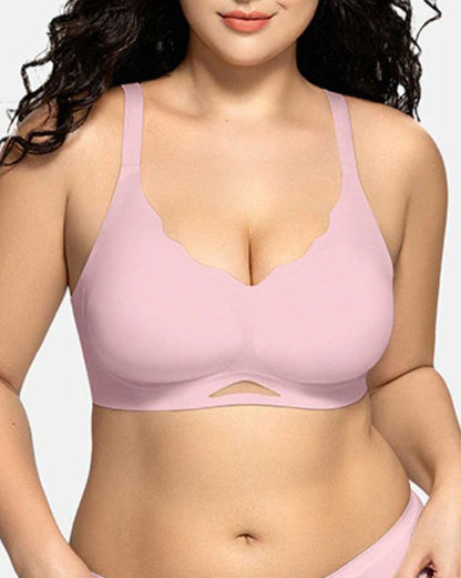 Women's Solid Color Seamless Breathable Wireless Push Up Bra