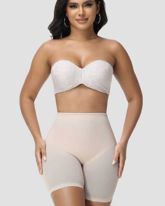 Women's Seamless Mesh High Waist Shapewear Shorts Thigh Slimmer Underwear