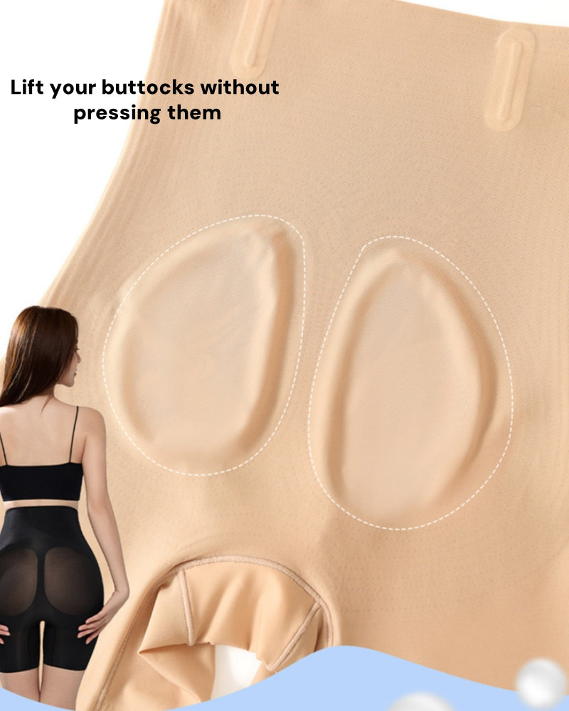 High Elastic Hip Lifting Mesh Patchwork Seamless Shaping Shorts