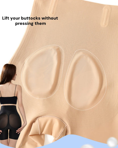 High Elastic Hip Lifting Mesh Patchwork Seamless Shaping Shorts