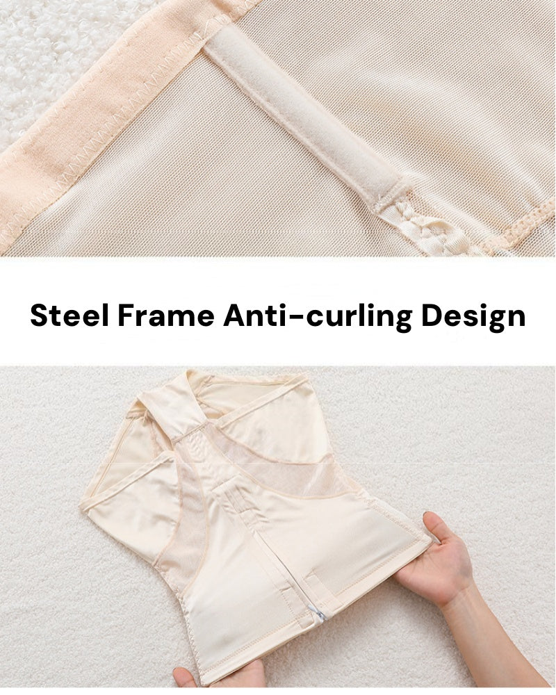 Women's Smooth High Waist Elastic Mesh Shaping Shorts with Front Hooks