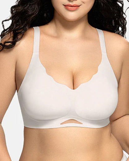 Women's Solid Color Seamless Breathable Wireless Push Up Bra
