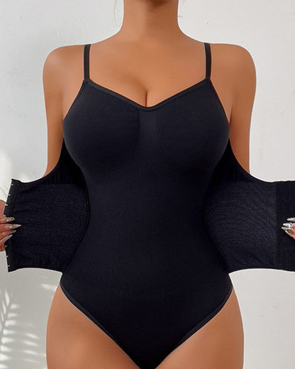 Waist Enhanced Double Layer Tummy Control Shapewear Bodysuit