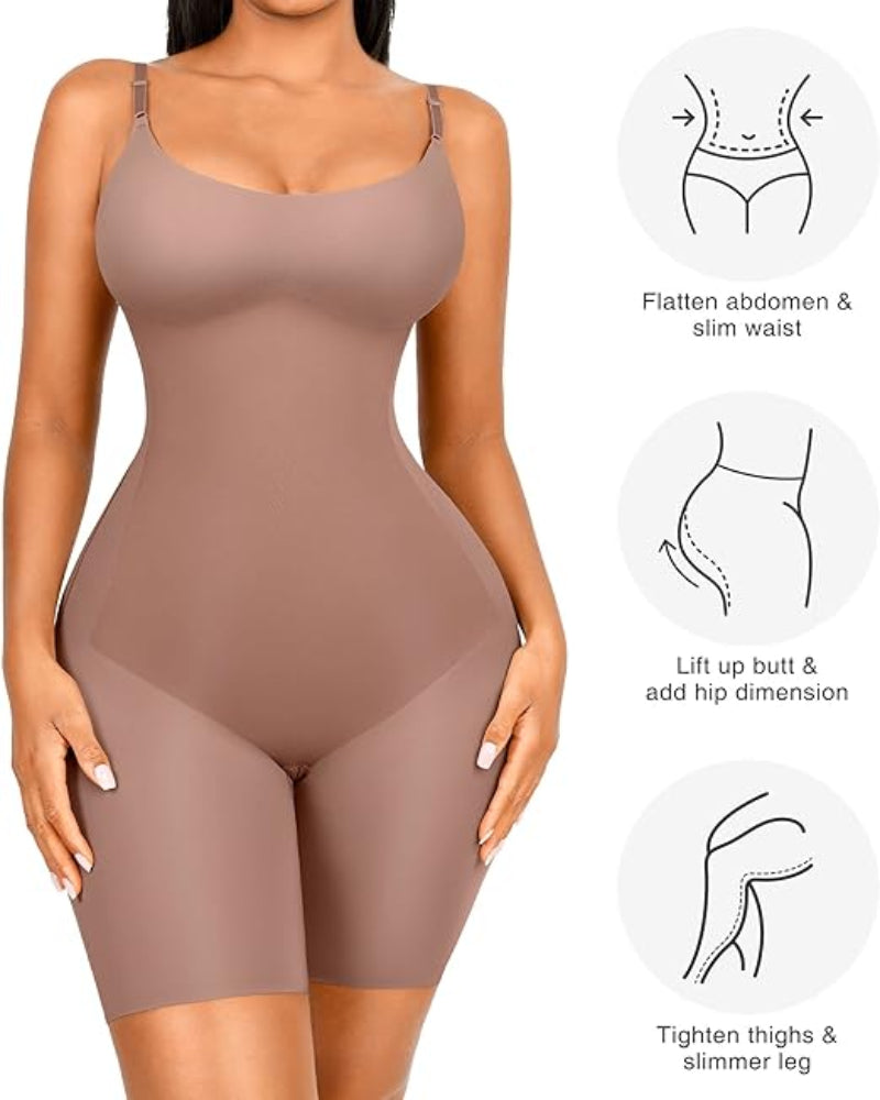 Seamless Butt Lifter Tummy Control Shapewear Bodysuit With Adjustable Strap