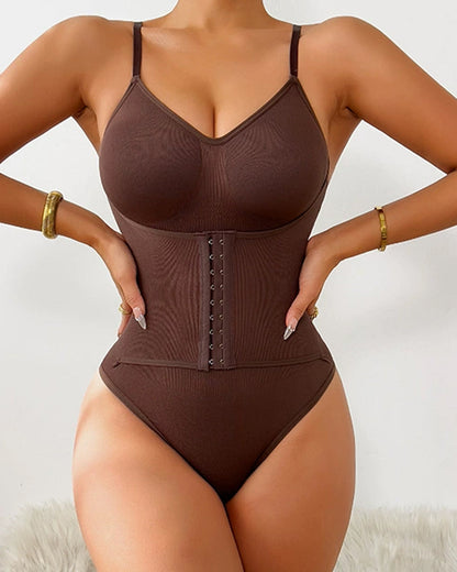 Waist Enhanced Double Layer Tummy Control Shapewear Bodysuit