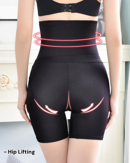 High Waisted Mesh High Compression Hip Lift Shaping Shorts With Waist Trainer