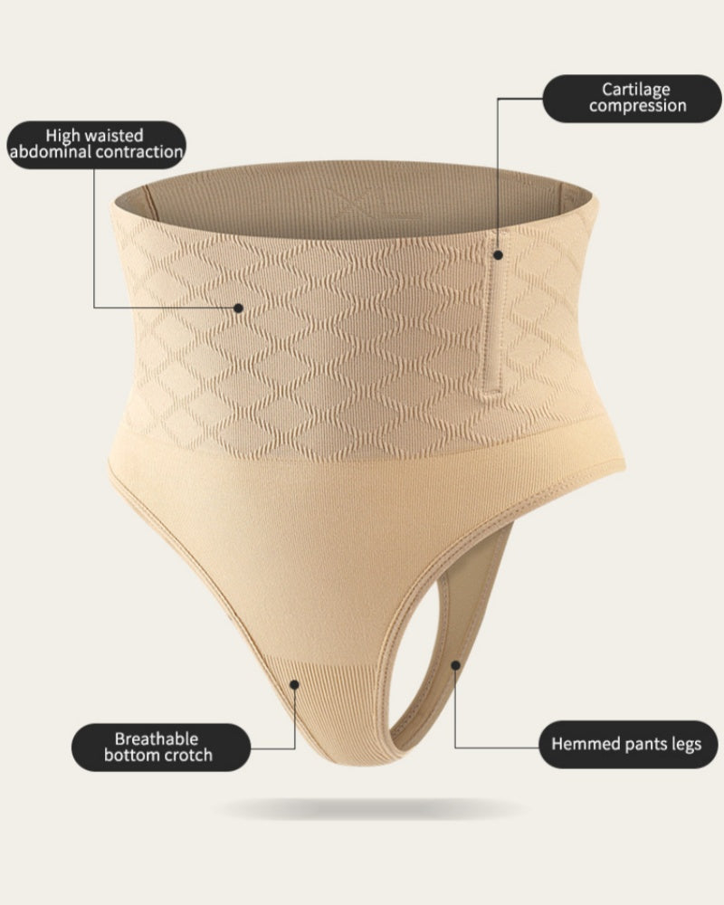 High Waisted Seamless Tummy Control Shaping Thong  Shapewear Panties