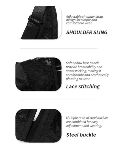 Women's Plus Size Thin Lace Push Up Shaping Bra with Front Closure
