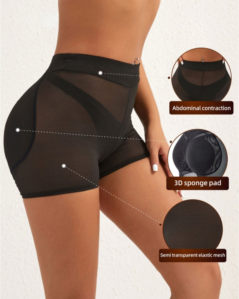 High Waisted Boxer Tummy Control Shaping Shorts With Sponge Pad