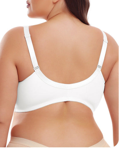 Women's Plus Size Thin Lace Push Up Shaping Bra with Front Closure
