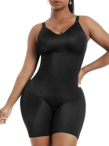 Seamless Tummy Control Mid Shapewear Bodysuit With Built In Bra