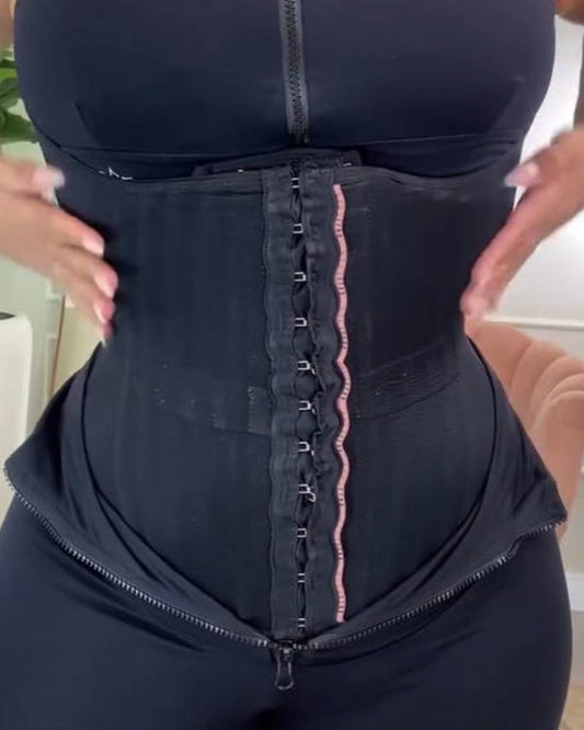 Fajas Colombianas Hook And Eye Tummy Tuck Waist Trainer With Steel Bones (Pre-Sale)