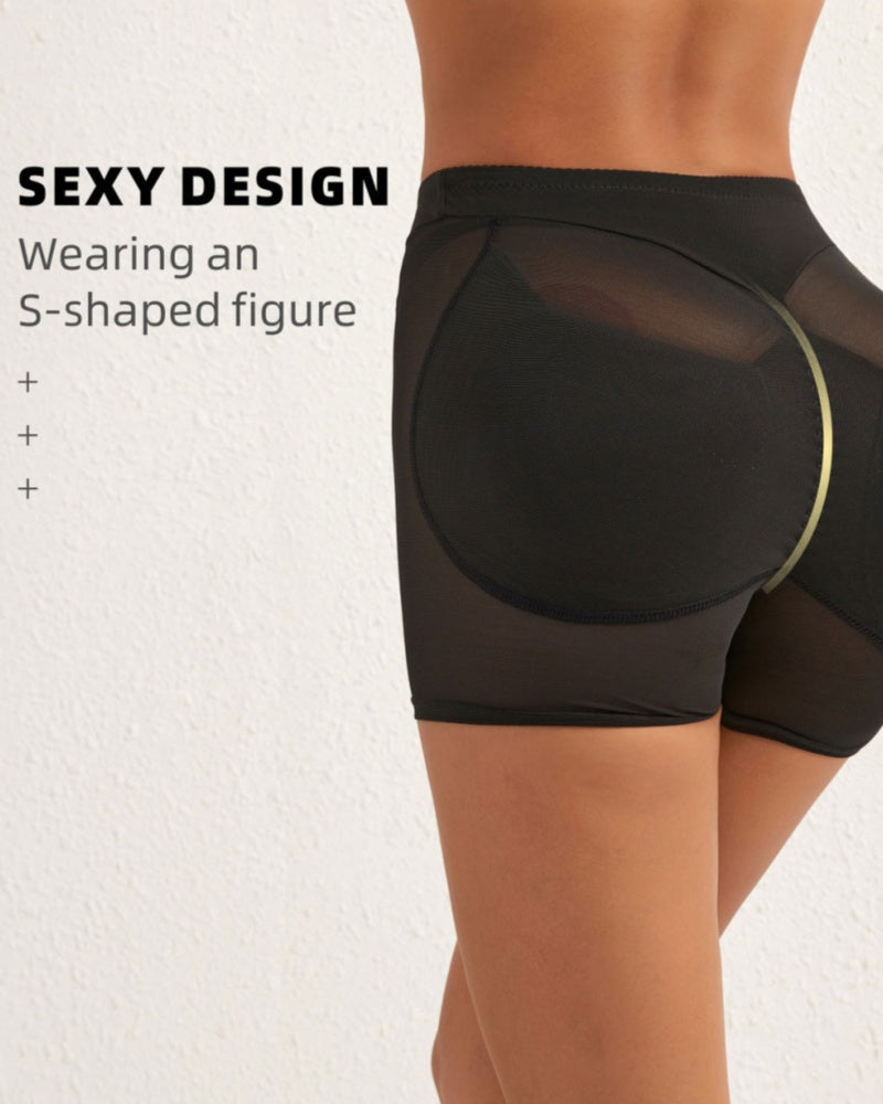 High Waisted Boxer Tummy Control Shaping Shorts With Sponge Pad