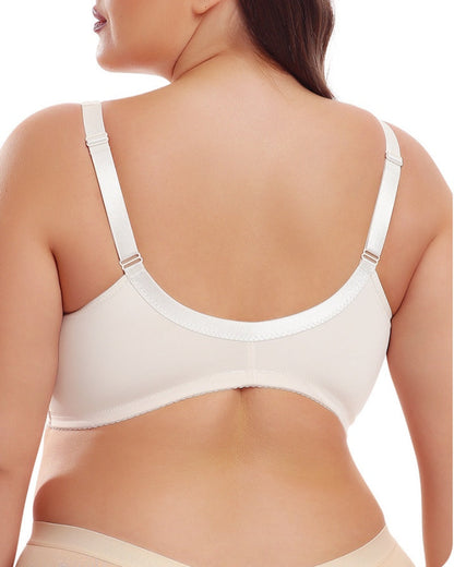 Women's Plus Size Thin Lace Push Up Shaping Bra with Front Closure