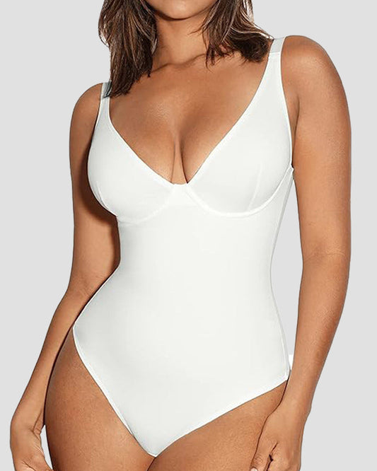 Compression Deep V Tummy Control Seamless Shapewear Bodysuit