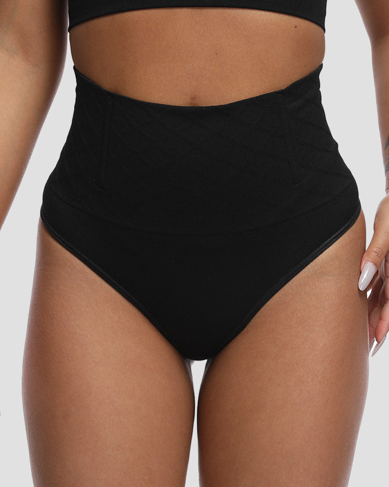 High Waisted Seamless Tummy Control Shaping Thong  Shapewear Panties
