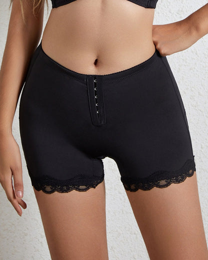 Seamless Low Waist Boxer Tummy Control Shaping Shorts with Hooks