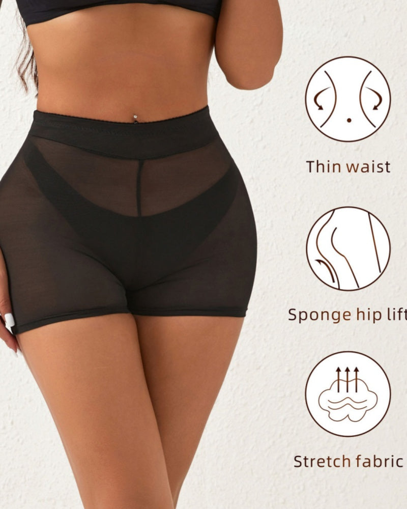 High Waisted Boxer Tummy Control Shaping Shorts With Sponge Pad