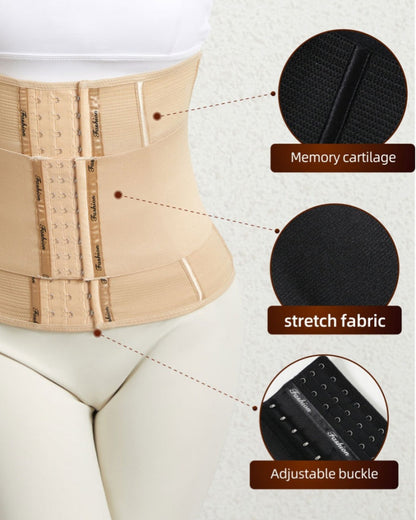 Fajas Colombianas Double Layer Postpartum Waist Trainer With Hook And Eye