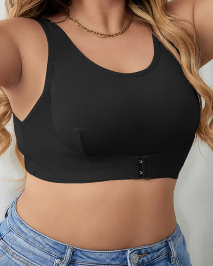 Large Size Comfortable Seamless Wireless Front Buckle Adjustable Bra