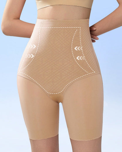 High Elastic Hip Lifting Mesh Patchwork Seamless Shaping Shorts