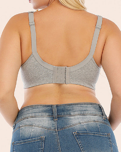 Women's Soft Cotton Lace Wireless Plus Size Bras Full Coverage Non Padded Bra