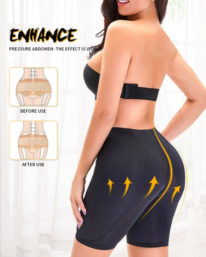 Mesh High Waisted Hip Lifting Shaping Shorts With Sponge Pad