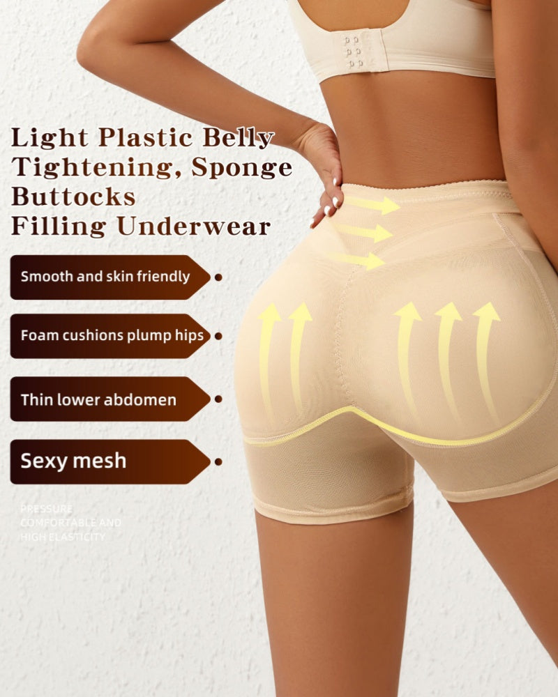 High Waisted Boxer Tummy Control Shaping Shorts With Sponge Pad