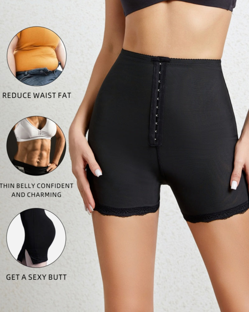 Breathable Seamless High Waist Shaping Shorts with  Hook and Eye