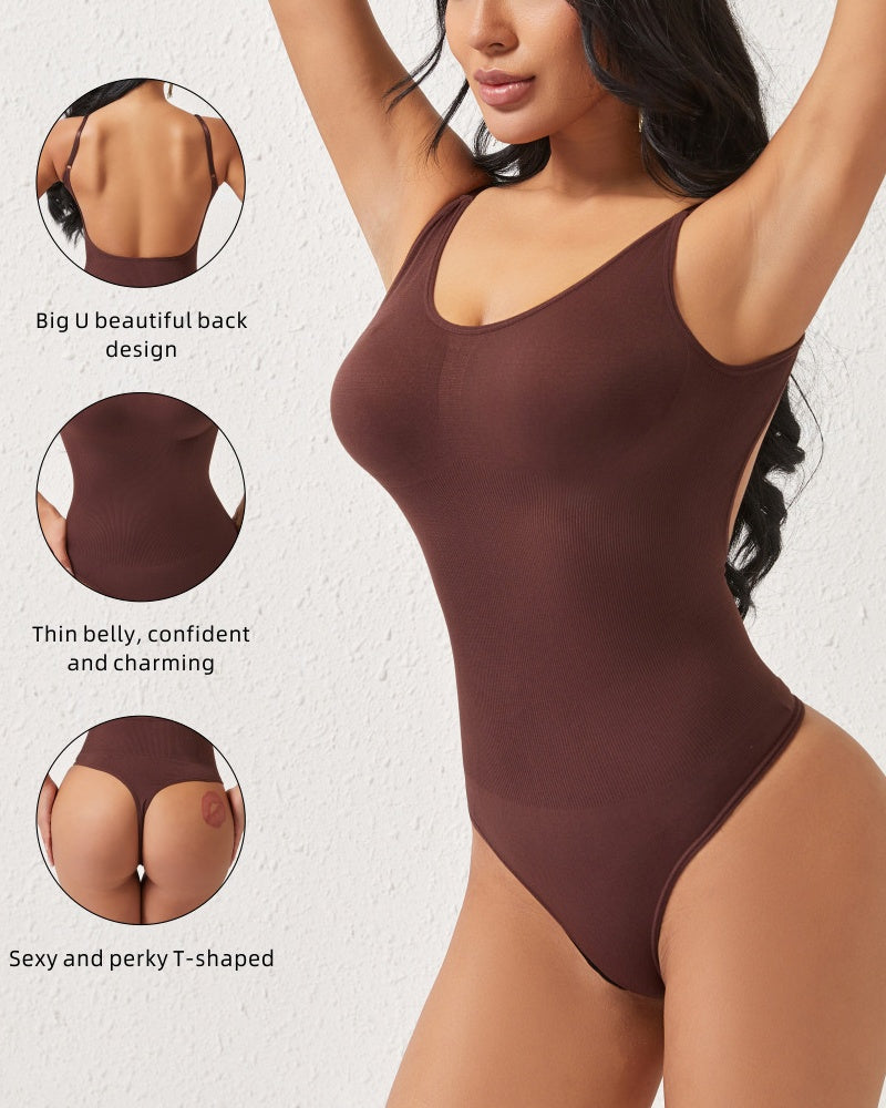 Backless Seamless Tummy Control Thong Shapewear Bodysuit