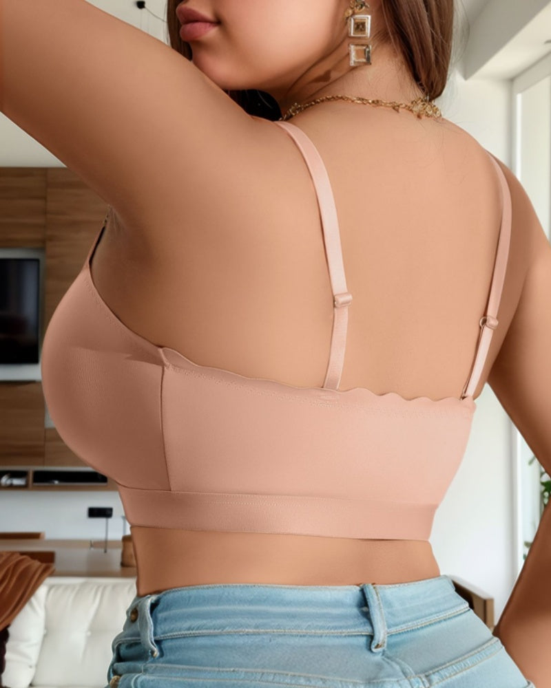 Seamless Front Closure Large Size Bra With Cross Over Straps