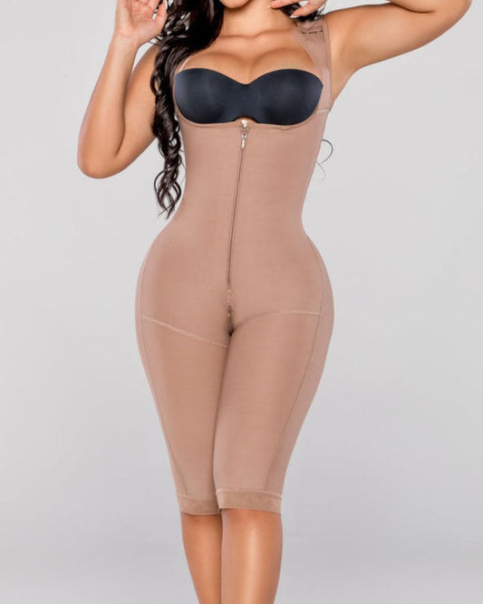 Shapshe® Fajas Shapewear Bodysuits Open Bust Tummy Control Adjustable Body Shaper with Zipper