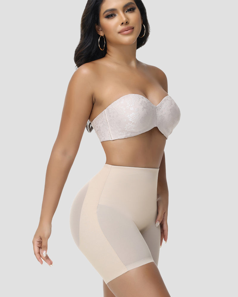 Women's Seamless Mesh High Waist Shapewear Shorts Thigh Slimmer Underwear