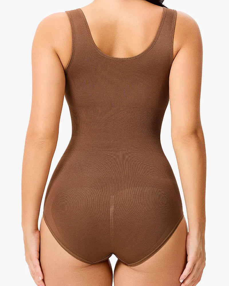 Women's Seamless Round Neck Tummy Control Briefs Bodysuit