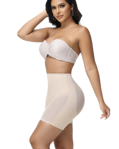 Women's Seamless Mesh High Waist Shapewear Shorts Thigh Slimmer Underwear