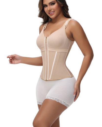 Women's Leopard Print Vest Tummy Control Waist Trainer With Bra