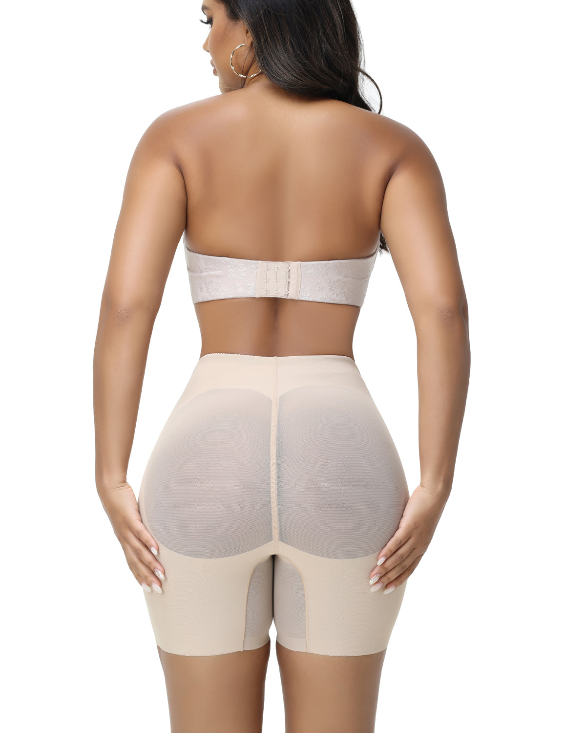 Women's Seamless Mesh High Waist Shapewear Shorts Thigh Slimmer Underwear