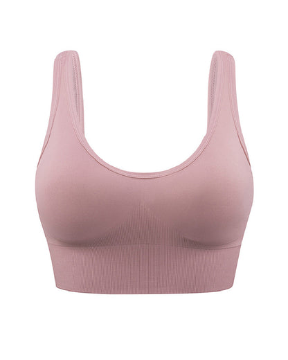 Women's Wireless High Support Adjustable Padded Push Up Crop Tank Top Sports Bra