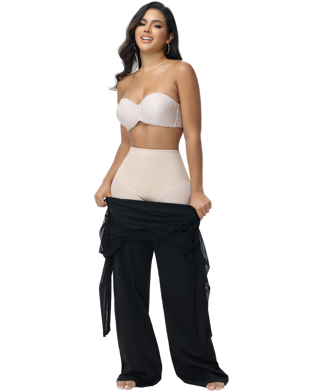 Women's Seamless Mesh High Waist Shapewear Shorts Thigh Slimmer Underwear