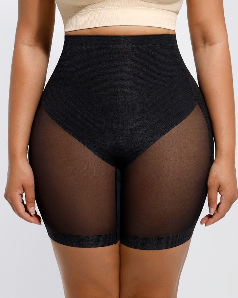 Women's Seamless Mesh High Waist Shapewear Shorts Thigh Slimmer Underwear
