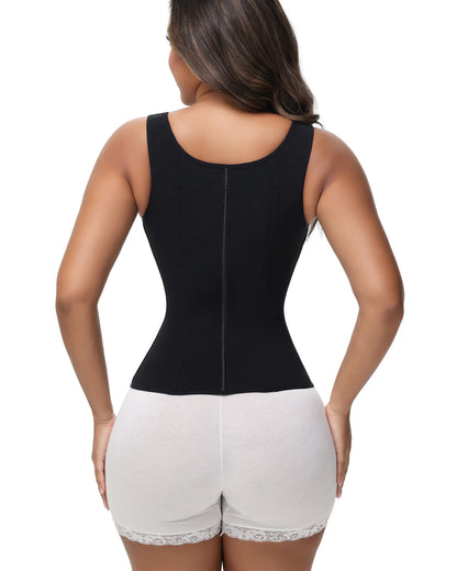 Women's Leopard Print Vest Tummy Control Waist Trainer With Bra